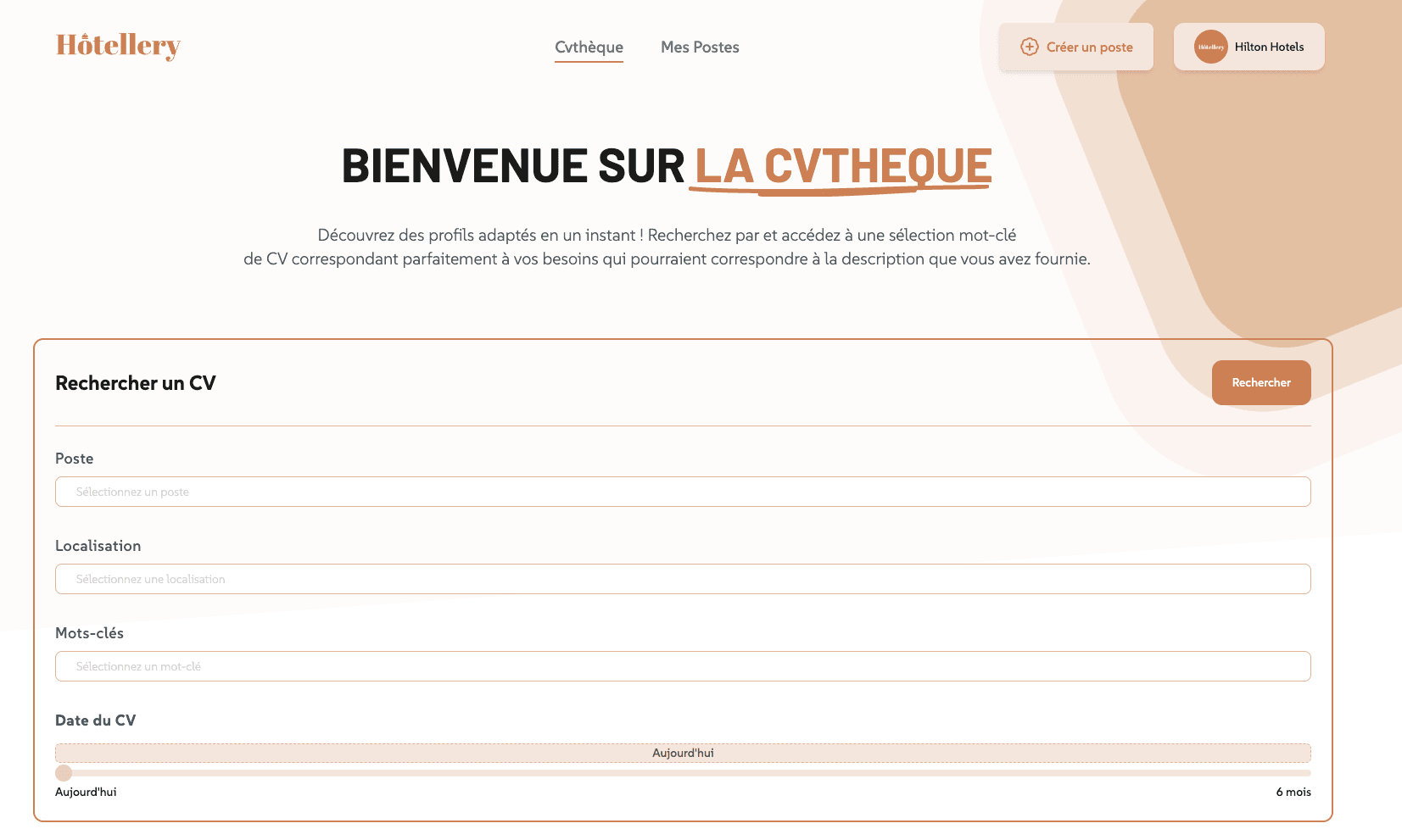 CV library screenshot
